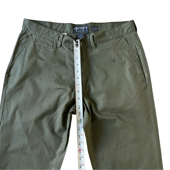 ***FIRM PRICE*** AMERICAN RAG Slim Straight Five Pocket Chinos Olive Green SZ 34 - Picture 7 of 11